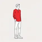 Red long-sleeved henley image